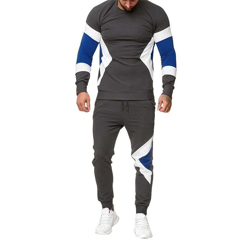 Low Price White Red Casual Mens Sweatshirt+Drawstring Pant Autumn Winter Slim Fit Sweatshirts Warm Sports Tracksuit Male