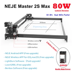 NEJE – graveur Laser à bois CNC Master 2S Max 80W A40640, Machine de gravure, routeur, Lightburn Laser grbl, contrôle via application 