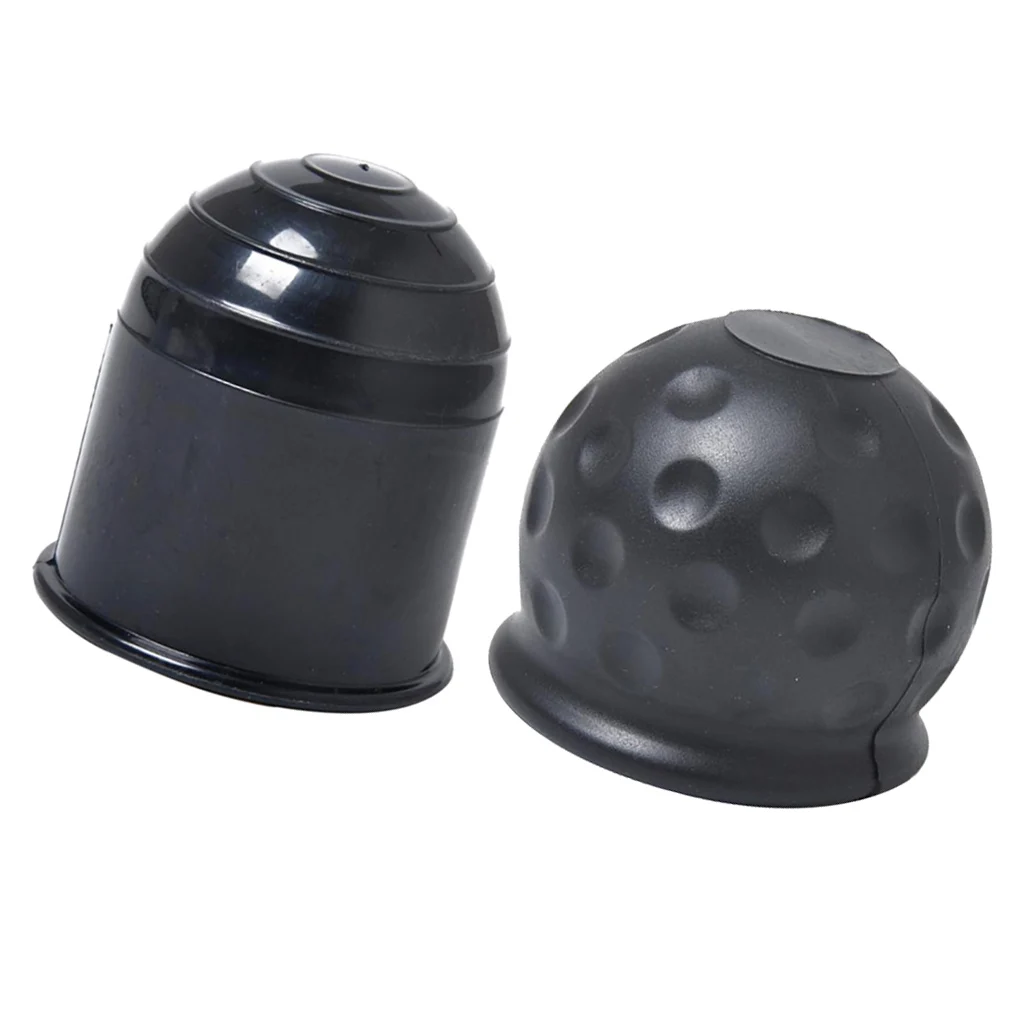 2 Pcs 50mm Protective Cap Towbar Car Ball Head Cap Cover - Black