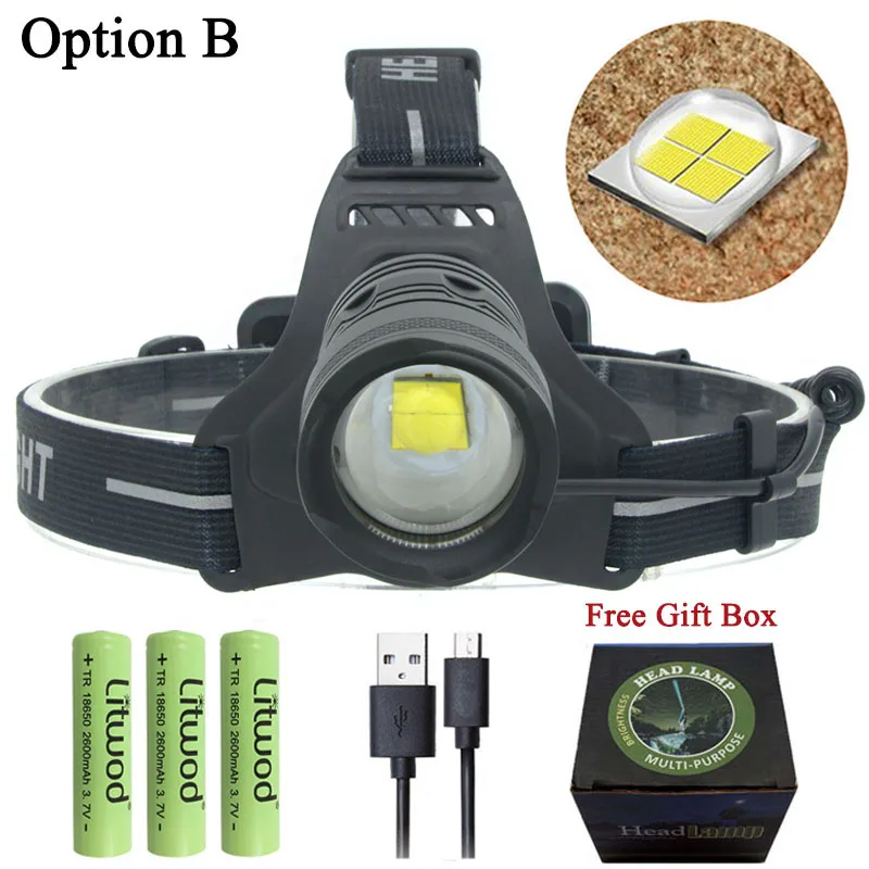 OPtion B Litwod Z30 2808 светодиодный налобный фонарь CREE Xlamp XHP70.2 32 Вт высокомощный xhp50 светодиодный головной фонарь 18650 фонарик - Испускаемый цвет: OPtion B