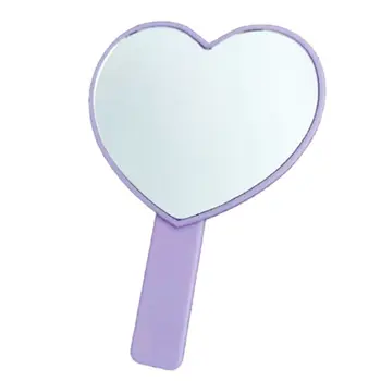 

Portable Heart-Shaped Handheld Mirror with Handle Candy Color Cosmetic Tools K1KB