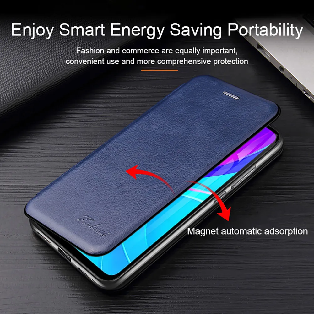 OKZone Cover for Oppo Reno 4 5G, Case Flip Leather Magnetic Wallet Book [Card Slots], Silicone TPU Bumper Wallet Stand Cover, Shockproof [Kickstand] (Blue