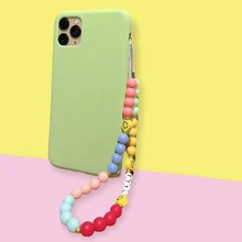 

Colorful Acrylic Bead Smile Mobile Phone Chain Charm Cellphone Strap Anti-lost Lanyard For Women Summer Jewelry Accessories
