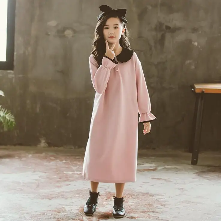 10.9th Girls'long casual dress Korean loose kid dress Size 110-150cm Kids Clothing Autumn Good quality New Arrival