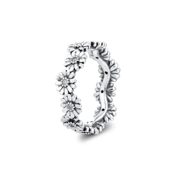 

Sparkling Daisy Flower Crown Rings 100% 925 Sterling-Silver-Jewelry Free Shipping