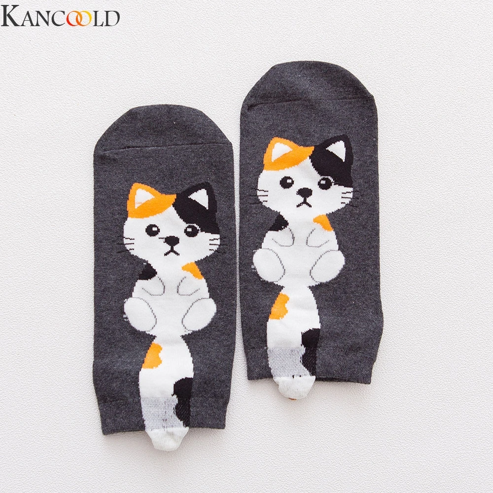 KANCOOLD/1 пара женских Хлопковых Носков женские зимние носки с котом INS милые новые модные дышащие высококачественные Повседневные носки для ежедневного использования