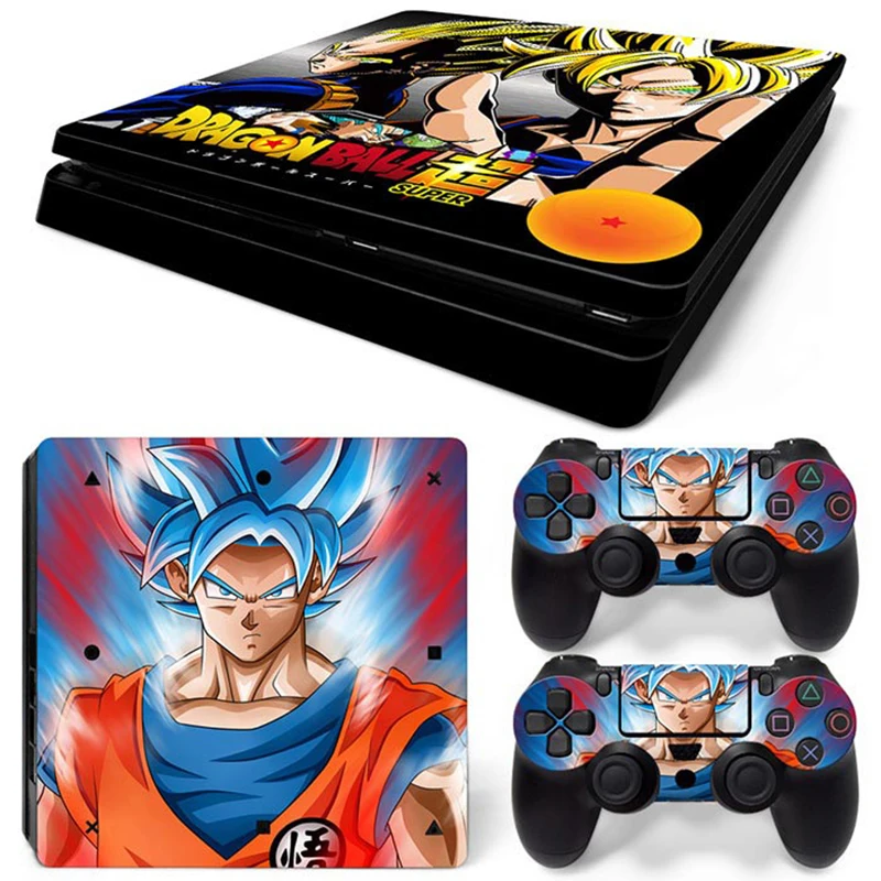 Hot Anime Goku Sticker Cover Wrap Protector Skin For Sony PS4 Slim Console & 2PCS Controller Skin Decal For PS4 Slim 