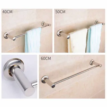 

Towel Bar Rack Holder For Bathroom Kitchen 50CM Silver No Traces Practical Hot