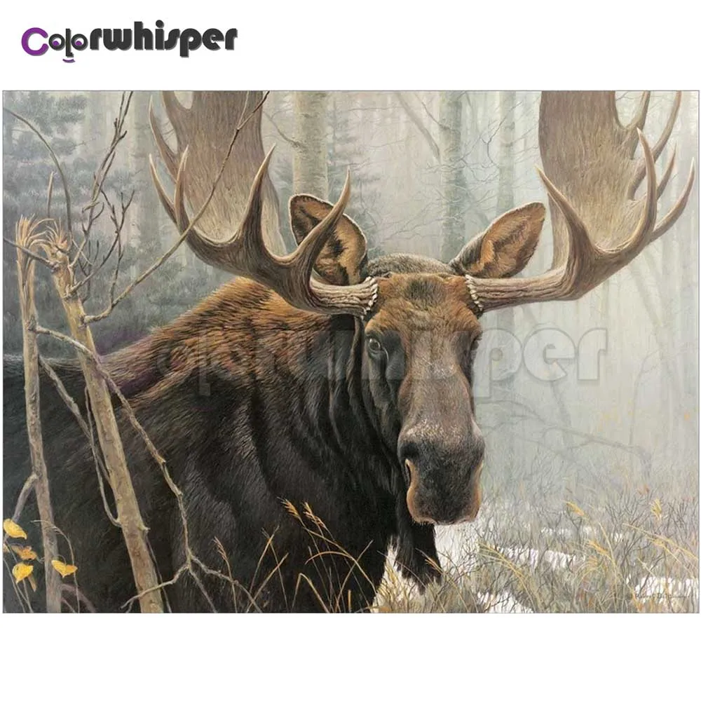 Алмазная картина полностью квадратная/круглая дрель 5D Bull Moose Deer Daimond вышивка
