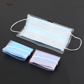 

10pcs Portable Transparent Mouth Mask Storage Box Face Mask Storage Clip Container Mask Case Dust-proof Storage Organizer
