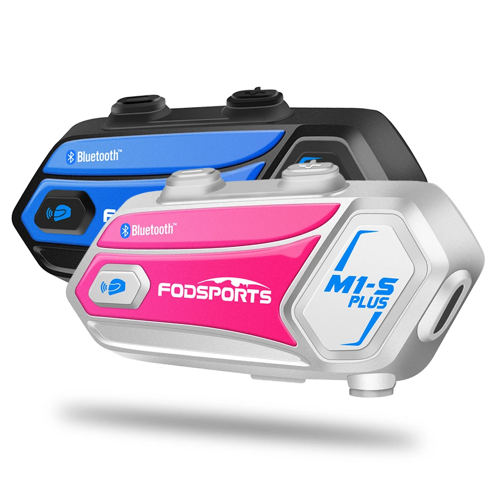 

Fodsports 2 pcs M1-S Plus Helmet Intercom Motorcycle Bluetooth Headset Intercom Wireless BT Interphone FM music sharing