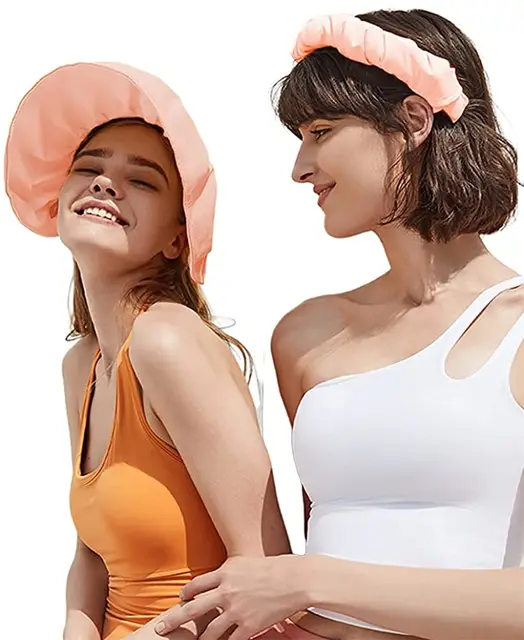 2 in 1 Sun Visor Hats Headbands for Women Wide Brim Roll-up Summer Beach Hats UPF 50+ UV Sun Protection Foldable Packable 2