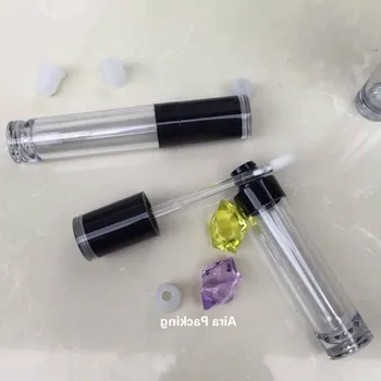 

50pcs/lot Empty Lip Gloss Tubes 8ML Round Clear Lipgloss Tube Black Lid Lip Gloss Containers Cosmetic Lipgloss Bottle