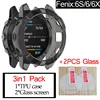 3in1 coque de cadre de Protection intelligente pour Garmin Fenix 6 6s 6x pro cas de montre solaire étui en polyuréthane thermoplastique film de Protection d'écran en verre ► Photo 1/6