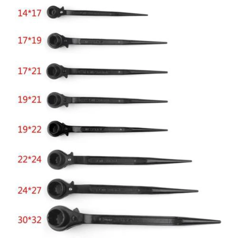 10/12/13/14/22mm Scaffold Podger Ratchet Spanner Site Ratcheting Socket Wrench