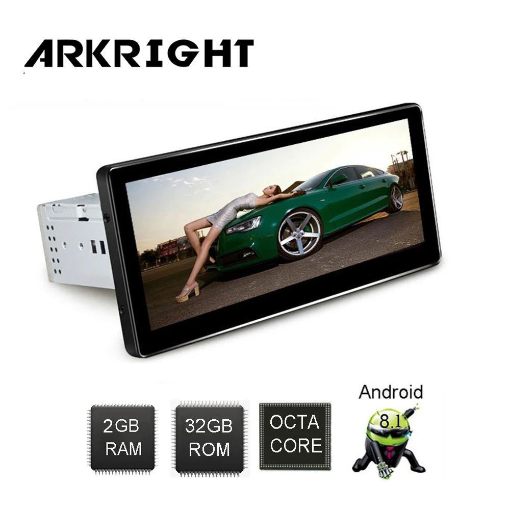 Sale ARKRIGHT 8.8" 1 Din Car Radio 2+32GB HU Octa Core SC9853 Android 8.1 Universal Car GPS Navigation/Car Multimedia Player Carplay 1