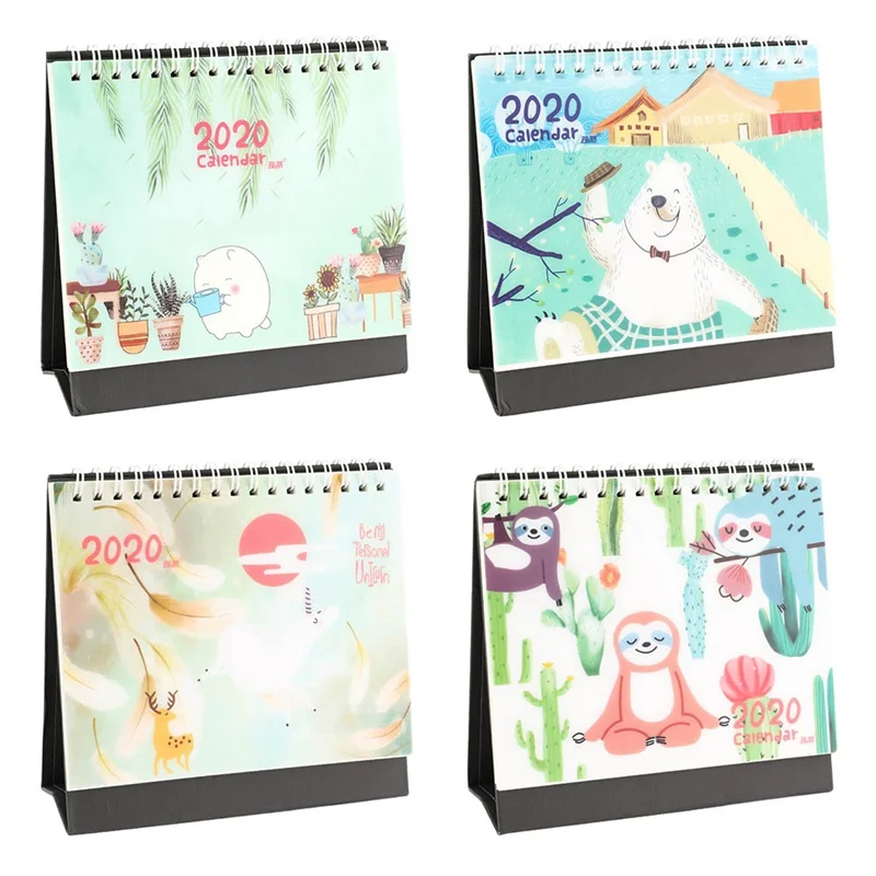 1Pcs Cute Cartoon Animal Calendar Table Desktop Calendar Daily Scheduler Planner Agenda Organizer