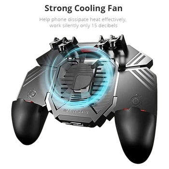 

AK77 4 Triggers [6 Finger Operation] Mobile Game Controller Shooter Trigger Cooling Fan Power Bank Game Joystick 3 In1