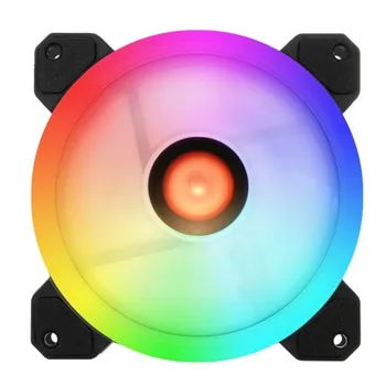 

6pcs Computer PC Cooler Cooling Fan Double Ring 366 Modes 10 Level Adjust Speed RGB LED 120mm Fan With Remote Control For CPU