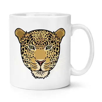 

Leopard Face 10oz Mug Funny Animal Coffee Ceramic Mug