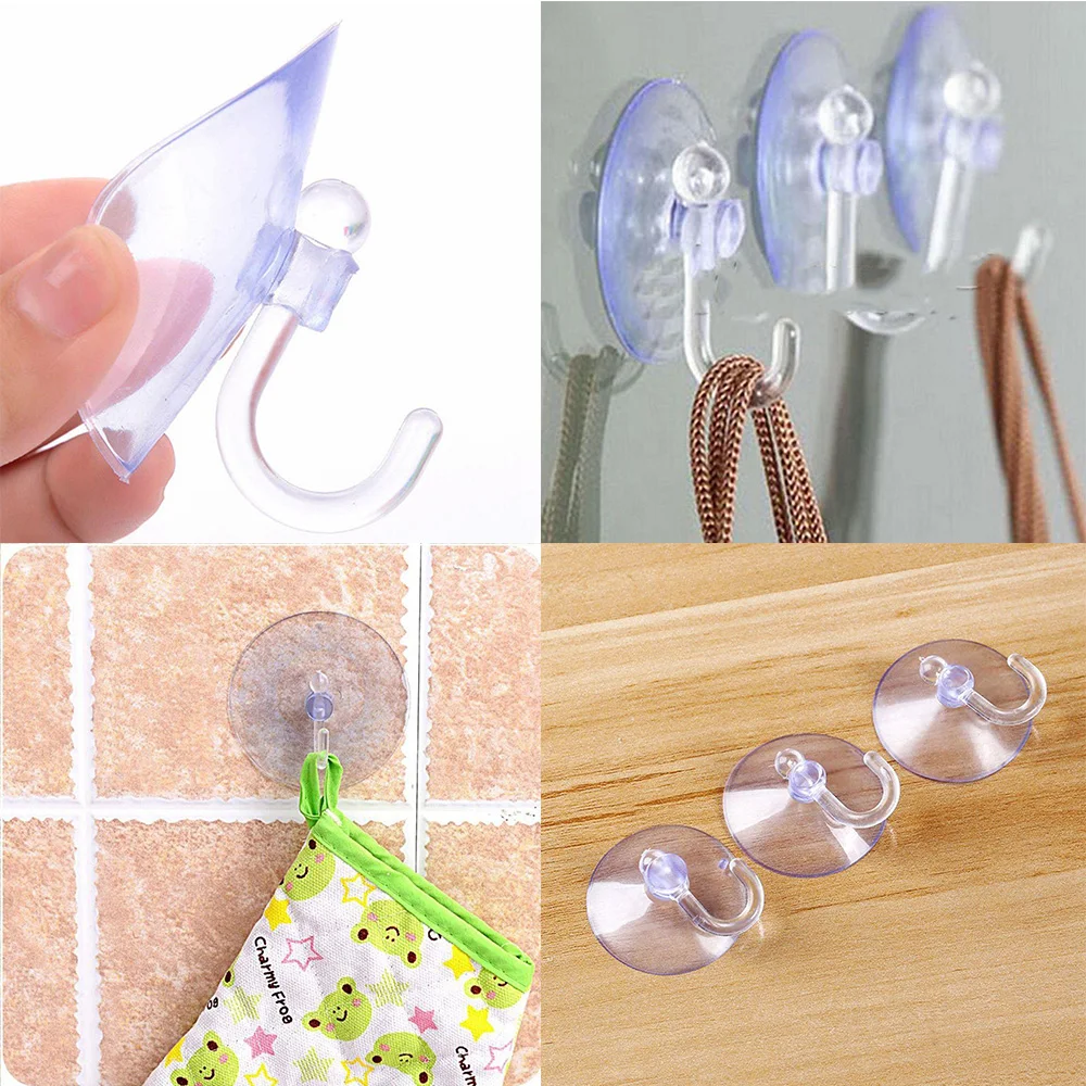 Multi Purpose Hooks Suction Cup Hook Kitchen Hooks Wall Mount Hooks 5/10pcs Glass Window Wall Hidden Hooks Hanger 35mm Mini Strong Suction Cup Suckers Kitchen Bathroom Hook Supplies