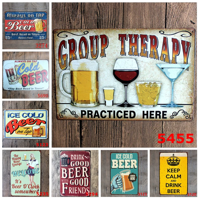 

Decorative Vintage Metal Wall Decor Beer Tin Signs Iron Painting Plaques Sign Home Shop Bar Pub Metal Wall Art Poster Plates