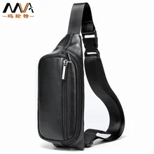 

Men·s sheepskin dumpling type waist bag Retro multi-functional genuine leather Chest bag Waterproof shoulder crossbody sport bag