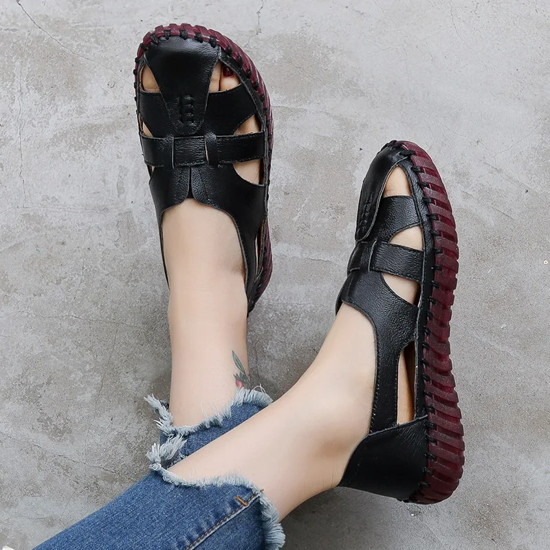 Sandalias Planas Con Plantilla De Piel Auténtica Con Doble Correa Para Mujer Brillar Electronica Sandalias Planas Con Plantilla De Piel Auténtica Con Doble Correa Para Mujer Brillar Electronica
