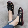 GKTINOO Genuine Leather Women Flats Hollow Woman Shoes Summer Women's Loafers Breathable Beach Female Sandals Big Size 35-42 ► Photo 3/6