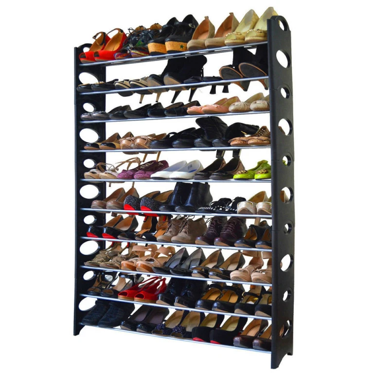50 пар 10 уровневая полка для хранения обуви DIY большой шкаф Tower Shoes Organizer Space Saving