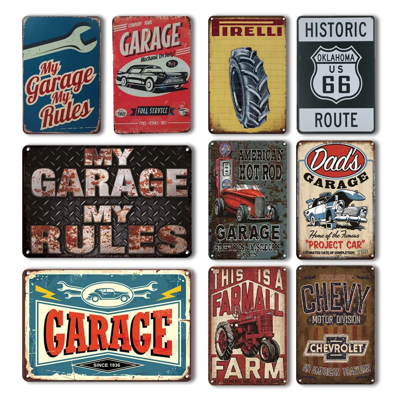 Tools Rules Vintage Looking Garage Metal Sign décor 6x18106180030021 My Garage 