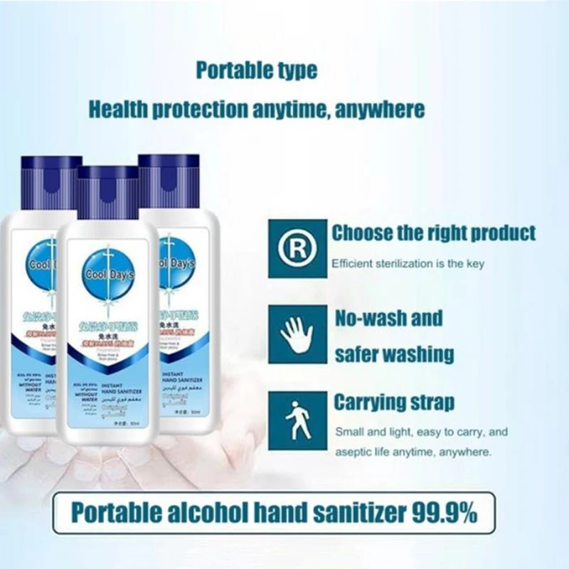 50ml Quick-drying Alcohol Disposable Hand Sanitizer Hands-Free Water Disinfecting Hand Wash Gel Hot Sale 50ml Quick-drying Alcohol Disposable Hand Sanitizer Hands-Free Water Disinfecting Hand Wash Gel Hot Sale