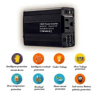 

New Car Converter Power Outlet Cigarette Plug Duracell DC 12V To 110V With Cigarette