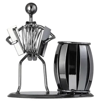 

1PC Creative Accordion Iron Pen Holder Container Office Desk Organizer Creative Office Desk Decoration (Assorted Color)