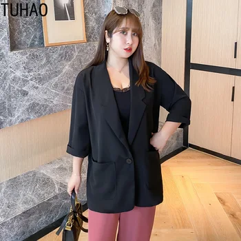 

TUHAO blezer de mujer Autumn plus size 4XL 3XL women's Korean version loose loose suit jacket office lady casual BLAZER WM23