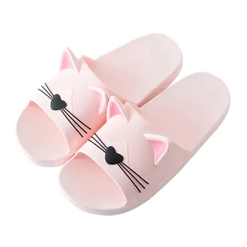 

Sandals Women Home Indoors Slippers Casual Non-Slip Cartoon Cat Floor Family Shoes Beach Sandals Slippers Shoes New 2019 #1216