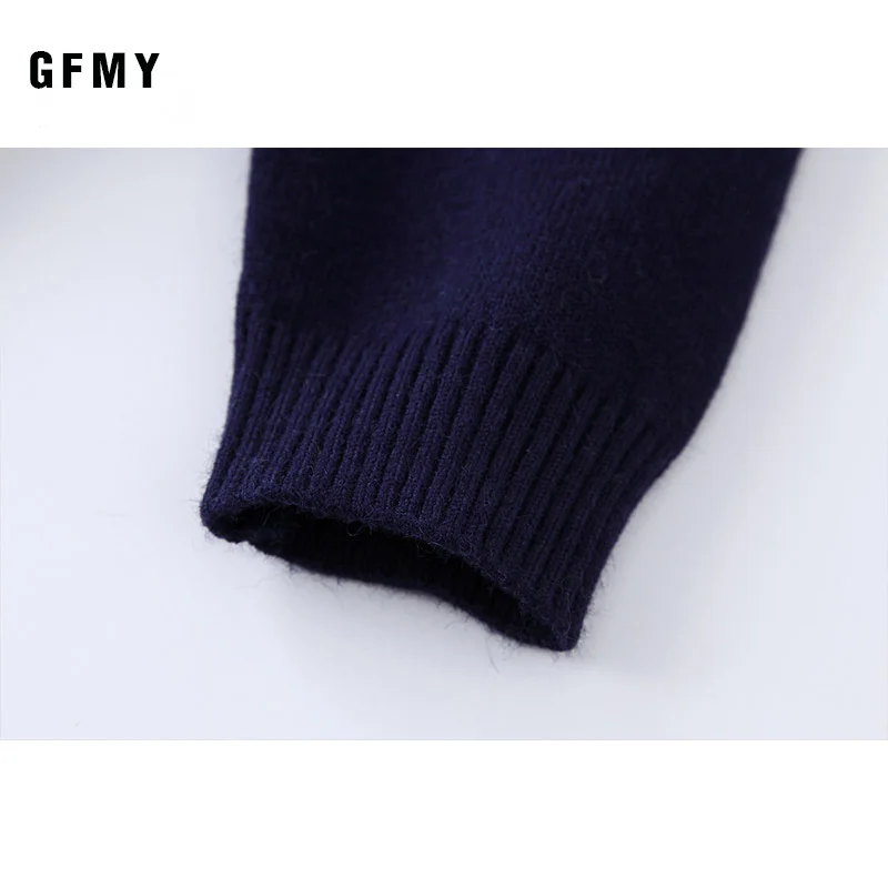 GFMY/ г. Осенне-зимний модный трехцветный тянущийся свитер с круглым воротником для мальчиков, теплая шерсть пальто для детей от 5 до 14 лет Детские свитера