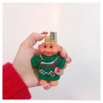 Зеленый Тролль кукла Зажигалка Оболочка Чехол Коробка защитный чехол милый забавный резиновый Стиль творческие подарки 7 см(без зажигалки - Цвет: Зеленый