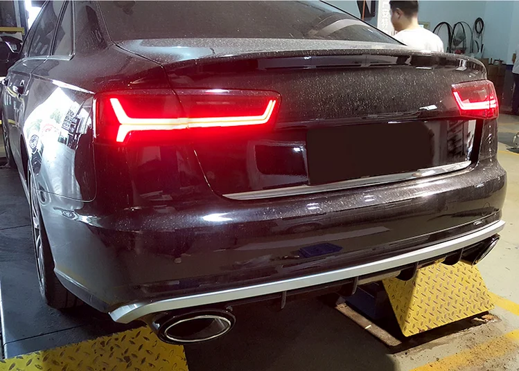 А6 диффузор губа на задний бампер с выхлопной трубы глушителя для Audi A6