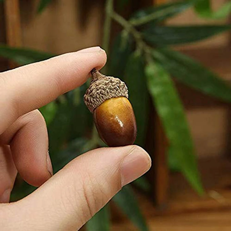 Искусственные желуди, 100 шт Поддельные Nutty для дома наполнитель для сосудов Декор фотографии реквизит Рождественские украшения аксессуары