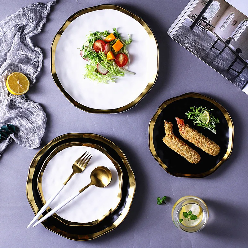 

Phnom Penh White Ceramic Plates For Food Creative Retro Breakfast Dishes Home Restaurant Tableware Kitchen Utensils Porcelain