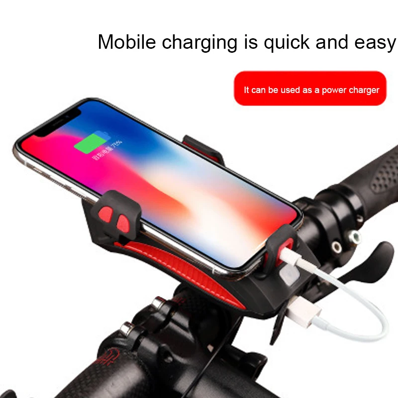 USB Aufladbare светодиодный Fahrrad Scheinwerfer велосипедный рожок Lenker Telefon Halter Radfahren Taschenlampe Licht