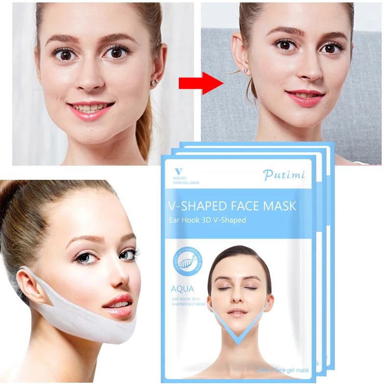 

3PCS V Shape Face Mask Lifting V Line Slimming Face Masks Anti Wrinkles Double Chin Beauty Face Thin Mask for Women Hanging Ear