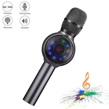 

Bluetooth Karaoke Microphone, 3-in-1 portable handheld karaoke mic karaoke player multi-function LED light