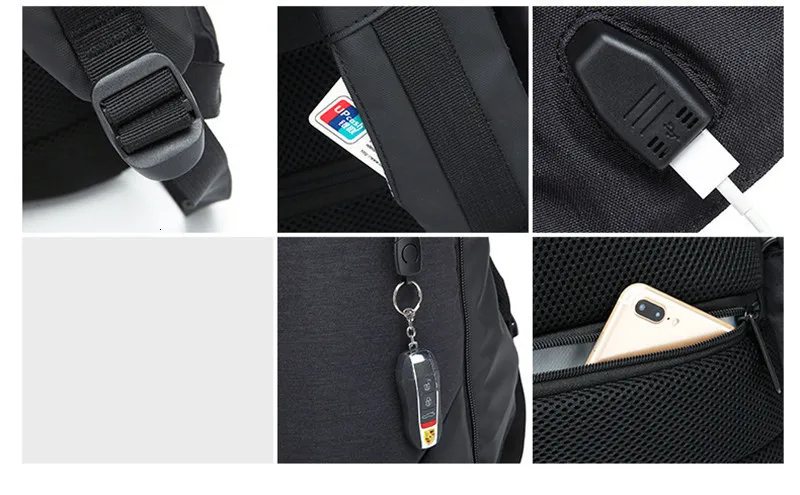 External USB Charging Backpack Men 15Inch Laptop Backpack Multifunction Nylon Waterproof Fashion Travel Schoolbag male Backpacks