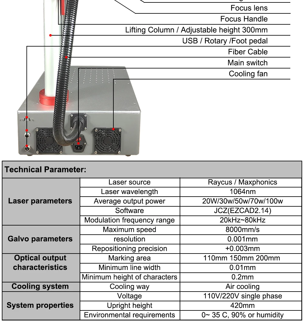 Hunst Metal Laser Marking Machine with JPT Raycus Max Source 20W 30W Foldable Mini Fiber Laser Engraver for DIY Marking Gift Hunst Metal Laser Marking Machine with JPT Raycus Max Source 20W 30W Foldable Mini Fiber Laser Engraver for DIY Marking Gift