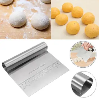 

1PC Cake Slicer Kitchen Cooking Stainless Steel Blade Dough Flour Pastry Cutter Home Environmentally Baking Tools Pizza Scraper