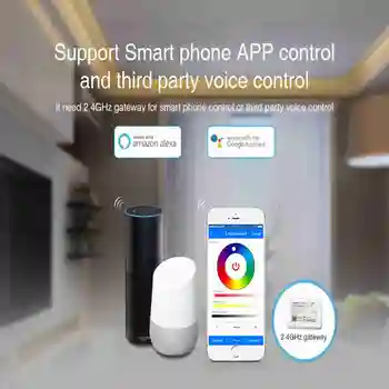 

Miboxer FUT037(Upgraded) 2.4GHz RF Remote Support Smart Phone APP And Third Party Voice Control RGB LED Strip Controller