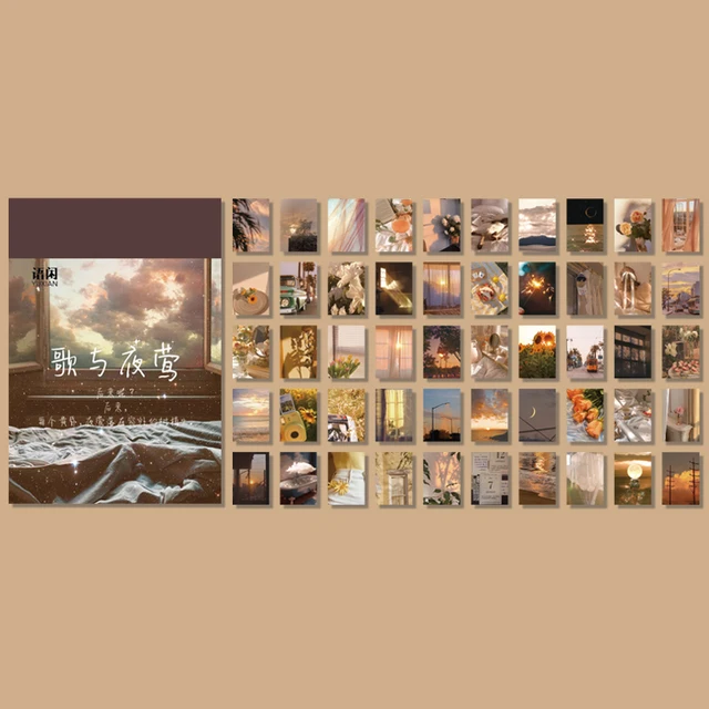 Warm 366pcs Of Van Gogh Color Multi-Style Plant Kraft Paper Diary Stickers Aesthetics Bullet Journal Art Supplies Material Paper 21