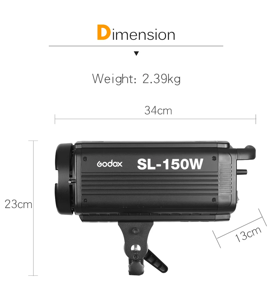 DHL, Godox SL-150W 150WS 5600 K, белая версия, ЖК-панель, светодиодный, видео светильник, крепление Bowens, непрерывный выход, студийный светильник